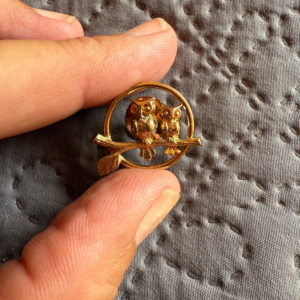 Gold Owl Brooch